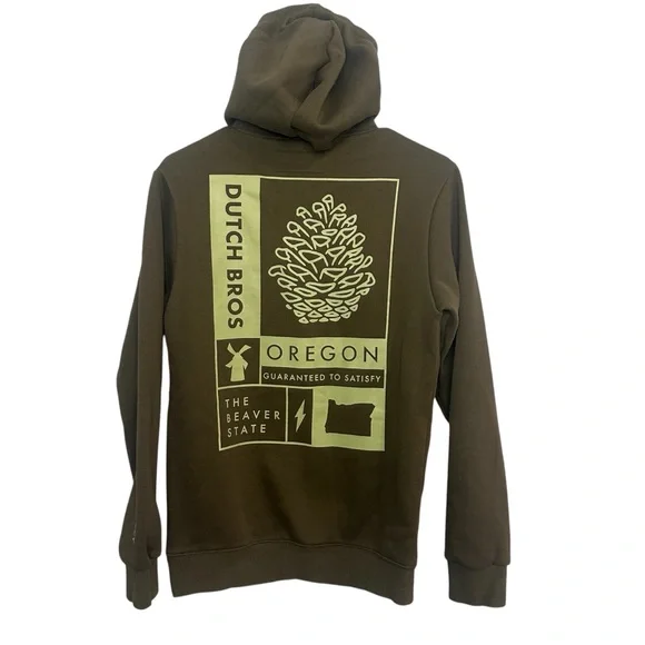 Dutch Bros Women’s SMALL Brown Oregon Hoodie RARE “The Beaver State” DB … - Picture 4 of 14